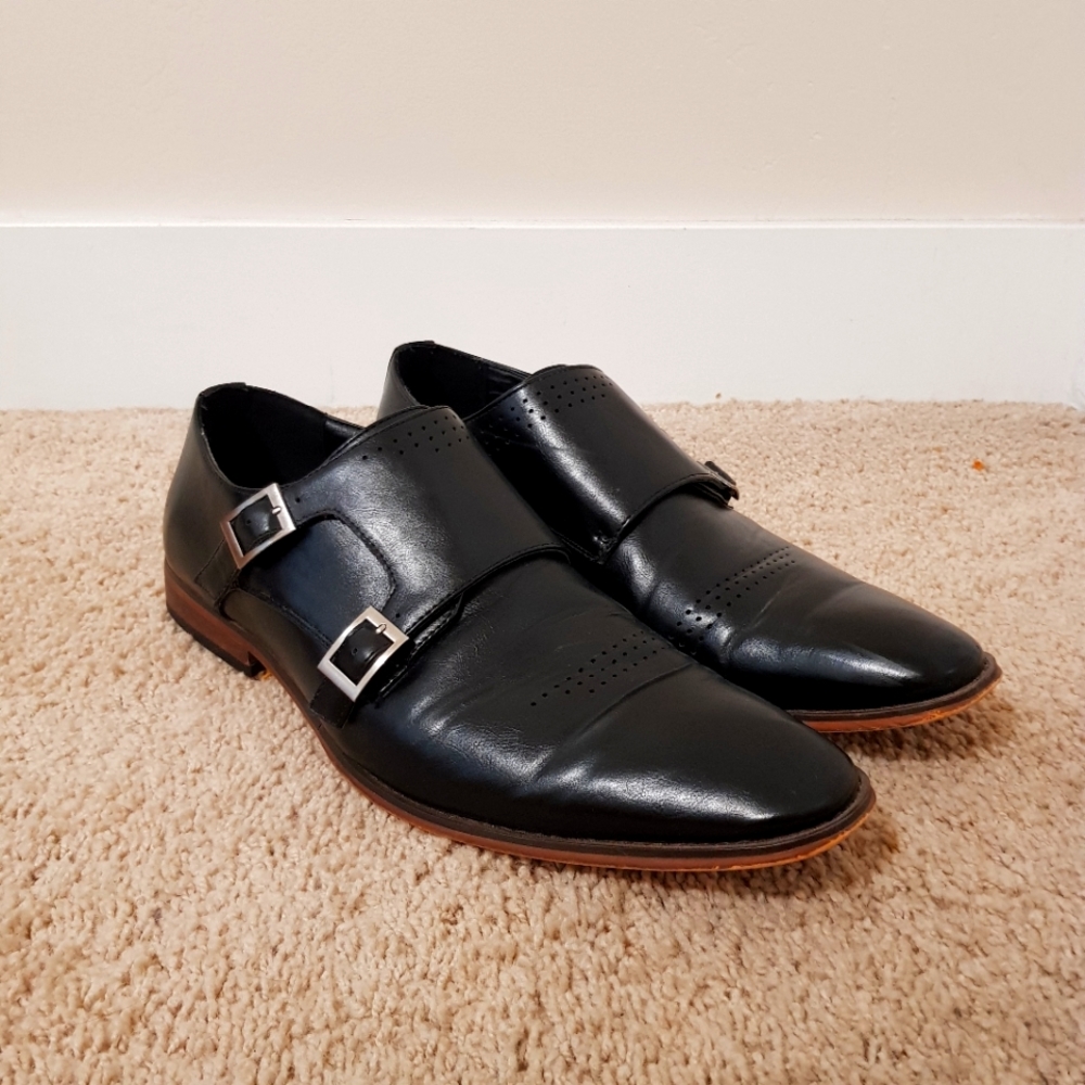 Onyx double monk strap dress shoes
